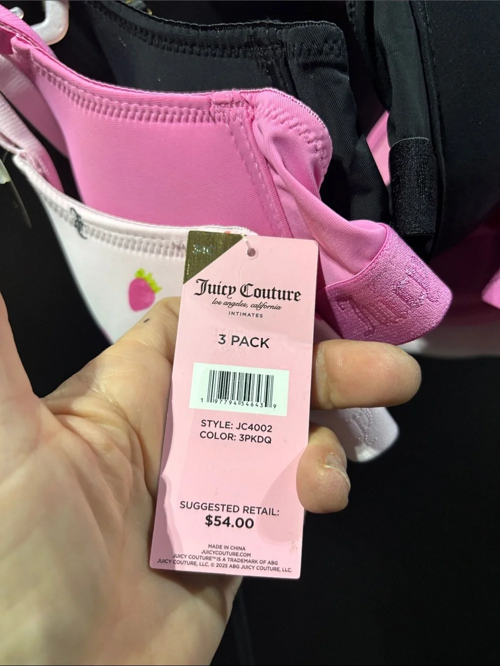 Juicy Couture Sexy  Push-up, 3 pack,underwire, adjustable straps,logo